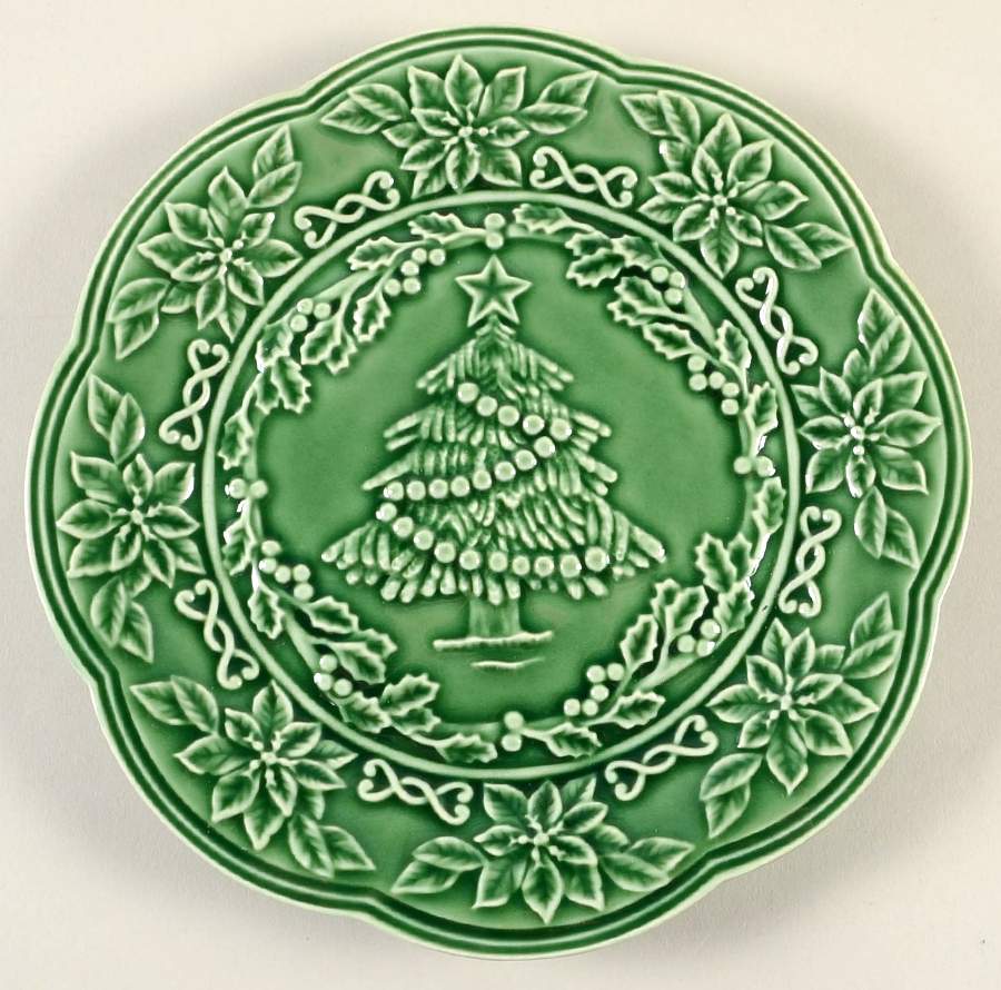 Poinsettia (Christmas) Salad/Dessert Plate by Bordallo Pinheiro-1