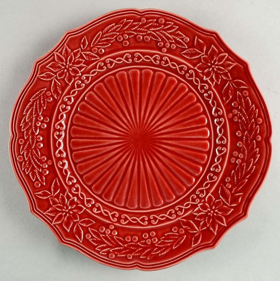 Poinsettia (Christmas) Service Plate (Charger) by Bordallo Pinheiro-1