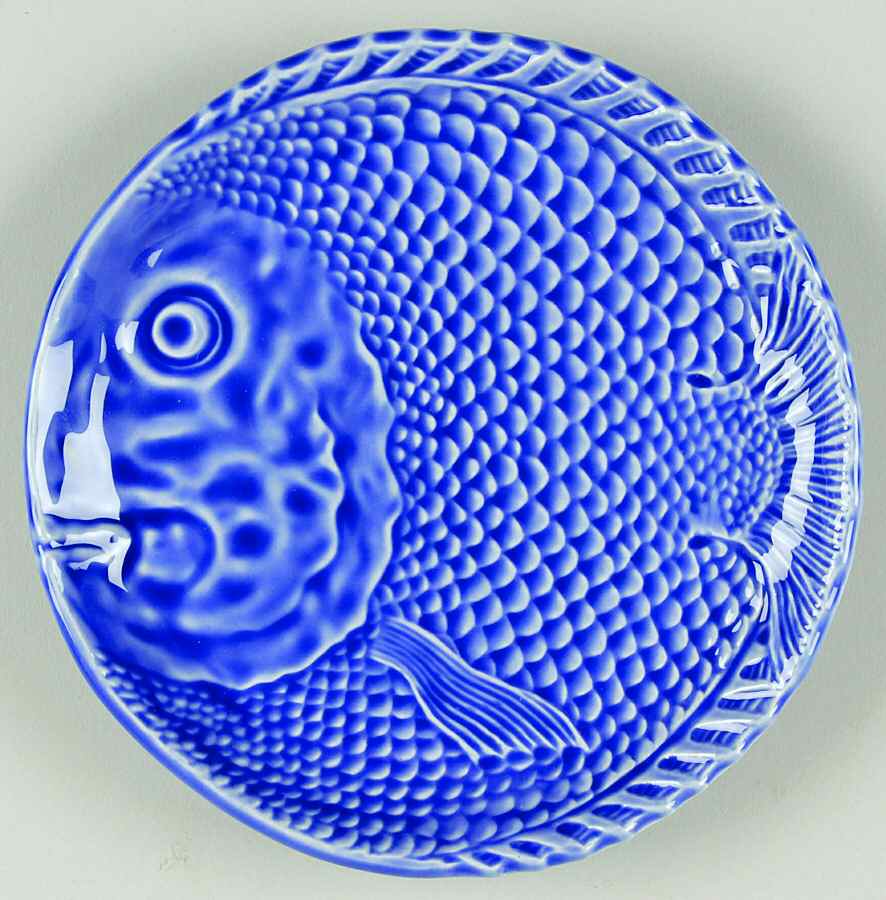 Fish Blue Bread & Butter Plate by Bordallo Pinheiro-1