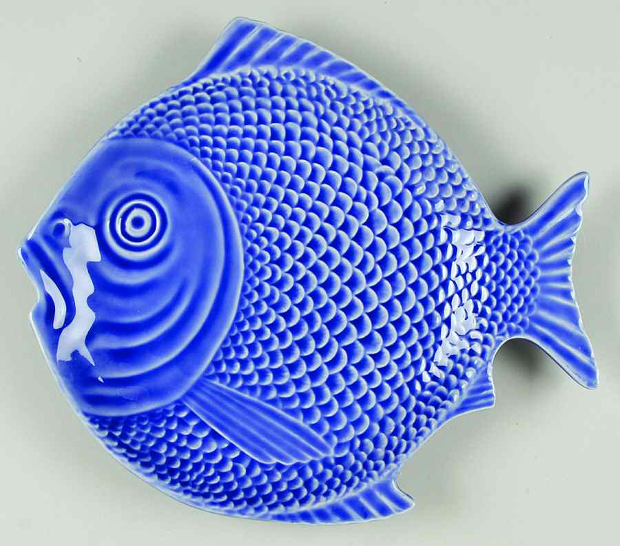 Fish Blue Dinner Plate by Bordallo Pinheiro-1