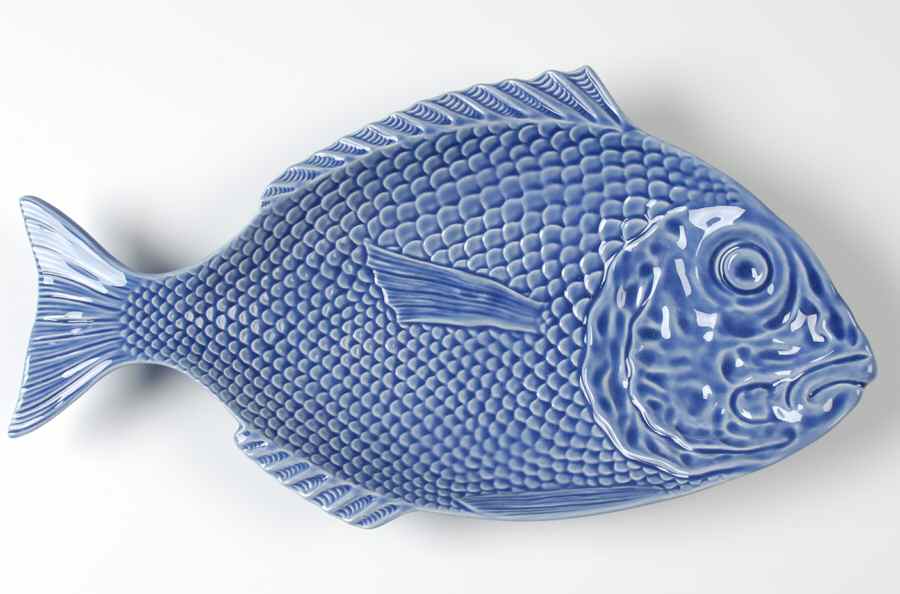 Fish Blue 15" Fish Shaped Platter by Bordallo Pinheiro-1
