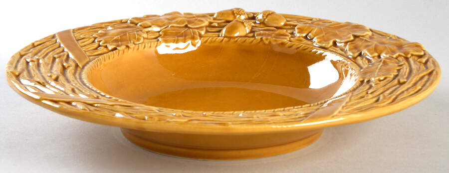 Oak Leaf Gold Large Rim Soup Bowl by Bordallo Pinheiro-1
