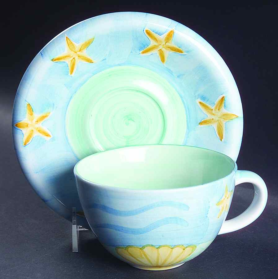 Seashell Oversized Cup & Saucer Set by Bella-1