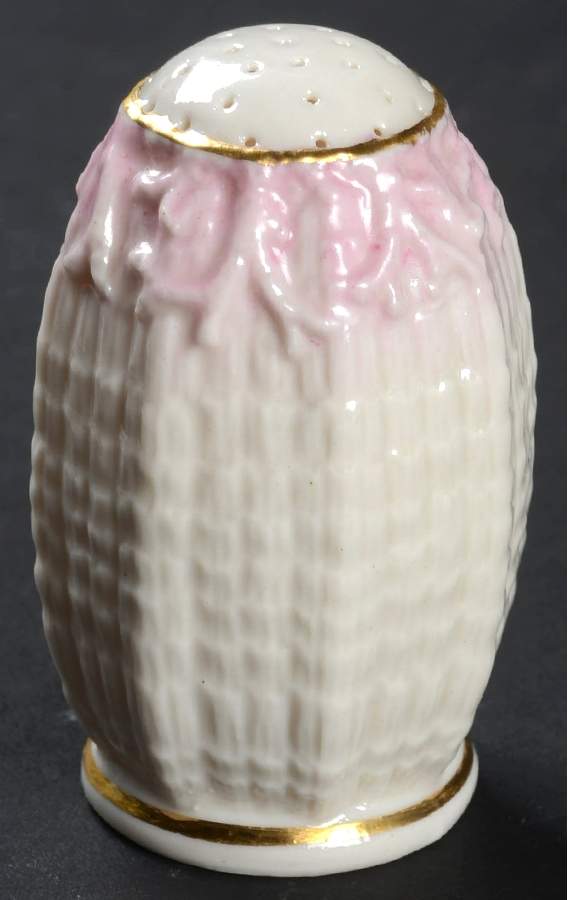 Tridacna Pink (Gold Trim) Pepper Shaker by Belleek Pottery (Ireland)-1