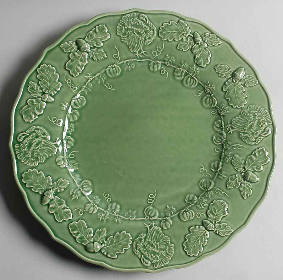 Turkey Green 13" Chop Plate (Round Platter) by Bordallo Pinheiro-1