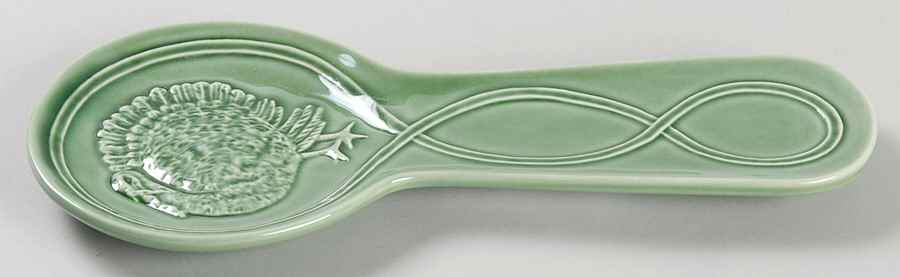 Turkey Green Spoon Rest/Holder (Holds 1 Spoon) by Bordallo Pinheiro-1