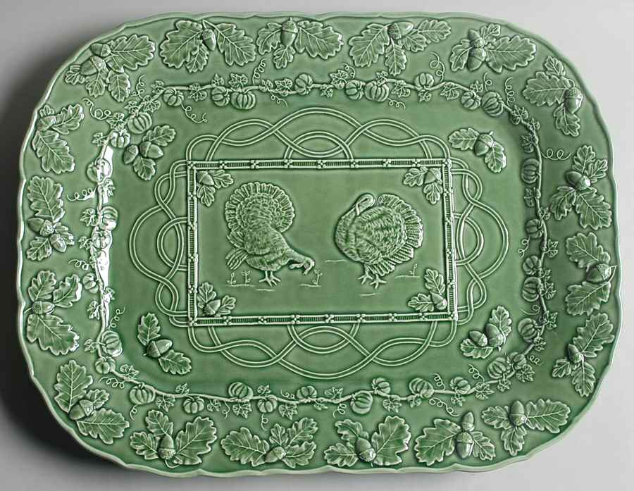 Turkey Green 18" Rectangular Tray by Bordallo Pinheiro-1