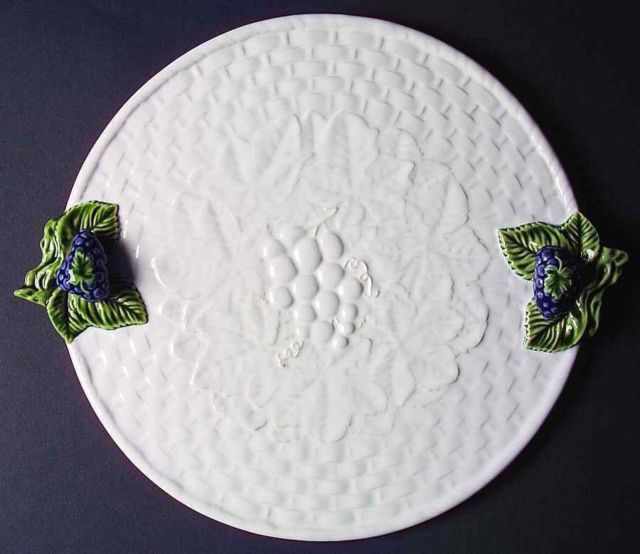 Grape Service Handled Cake Plate by Bordallo Pinheiro-1