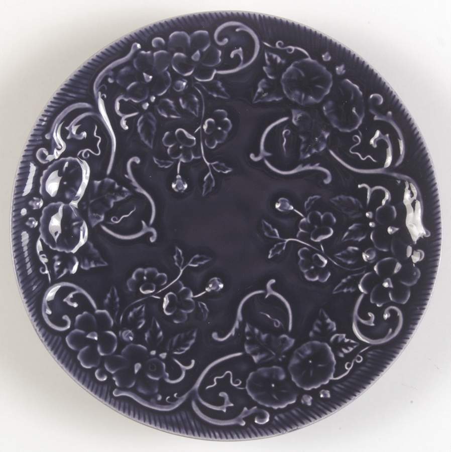 Flowers Purple Salad Plate by Bordallo Pinheiro-1