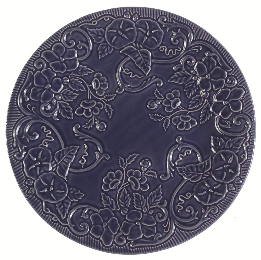 Flowers Purple Dinner Plate by Bordallo Pinheiro-1