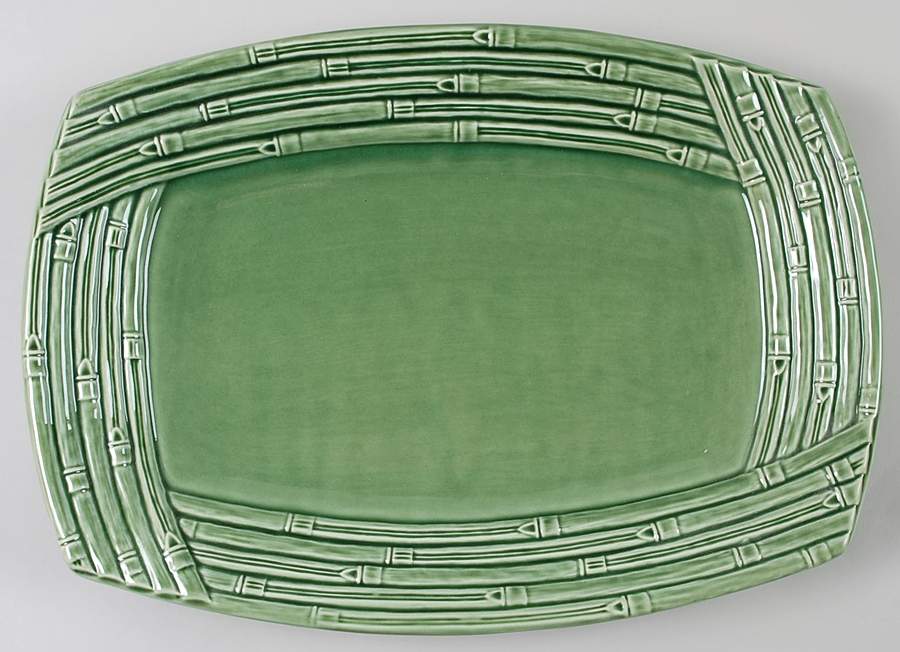 Bamboo 15" Oval Serving Platter by Bordallo Pinheiro-1