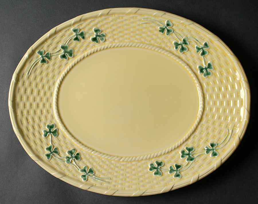 Shamrock 15" Oval Serving Platter by Bordallo Pinheiro-1