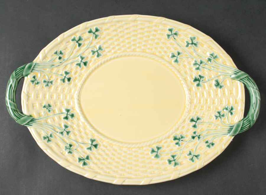 Shamrock 14" Oval Serving Platter by Bordallo Pinheiro-1