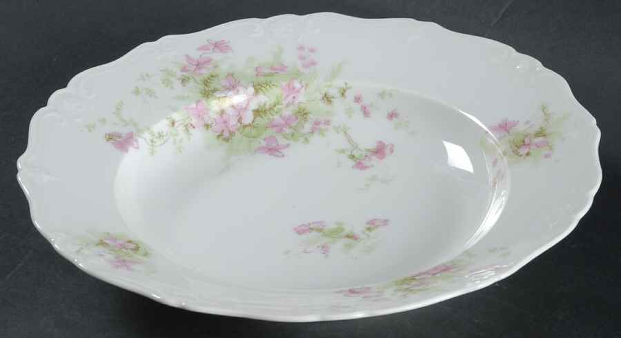 BSS43 Pink Rim Soup Bowl by Bassett-1