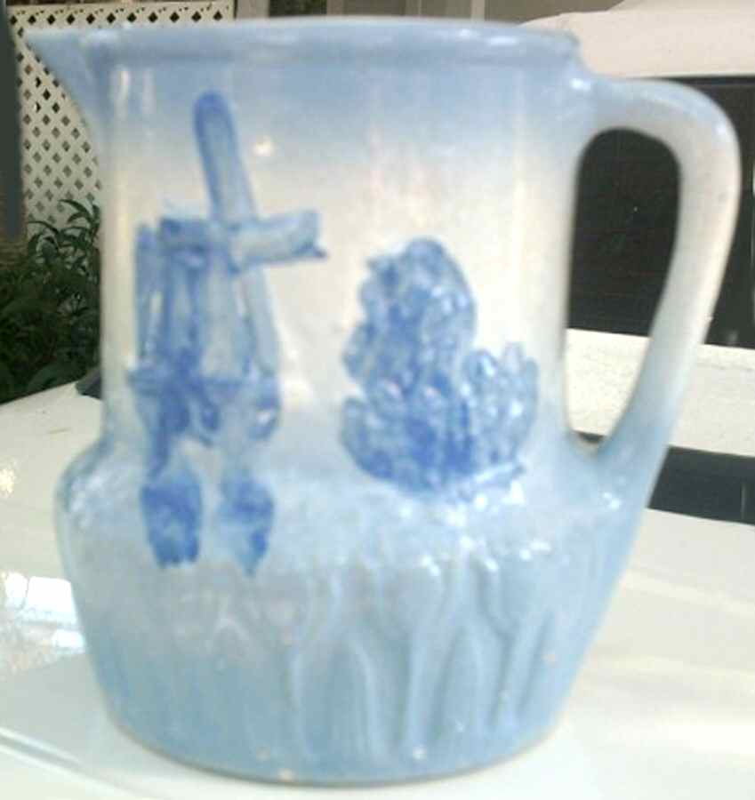 Blue Windmill Pitcher by Brush-Mccoy-1