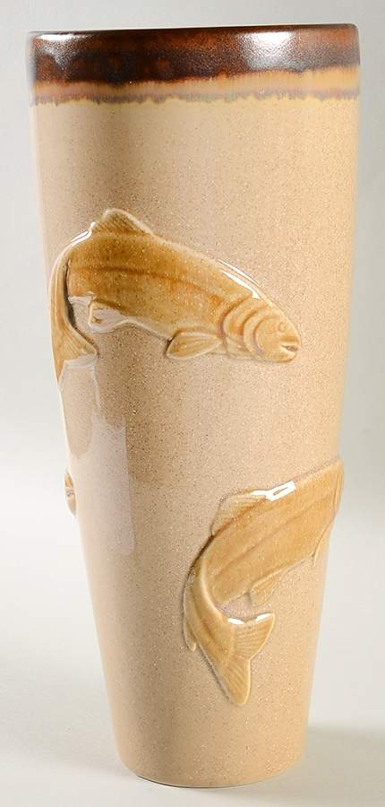 Fusion Trout 13" Vase by Big Sky Carvers-1