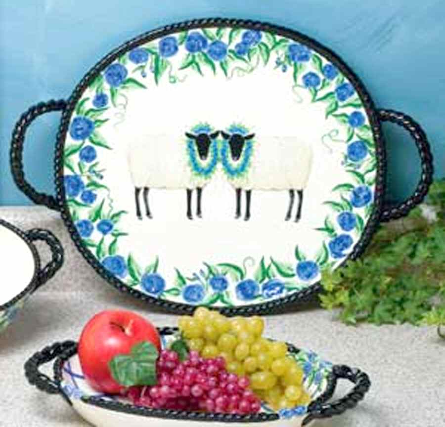 Blue Belle 19" Oval Serving Platter by Blue Sky-1