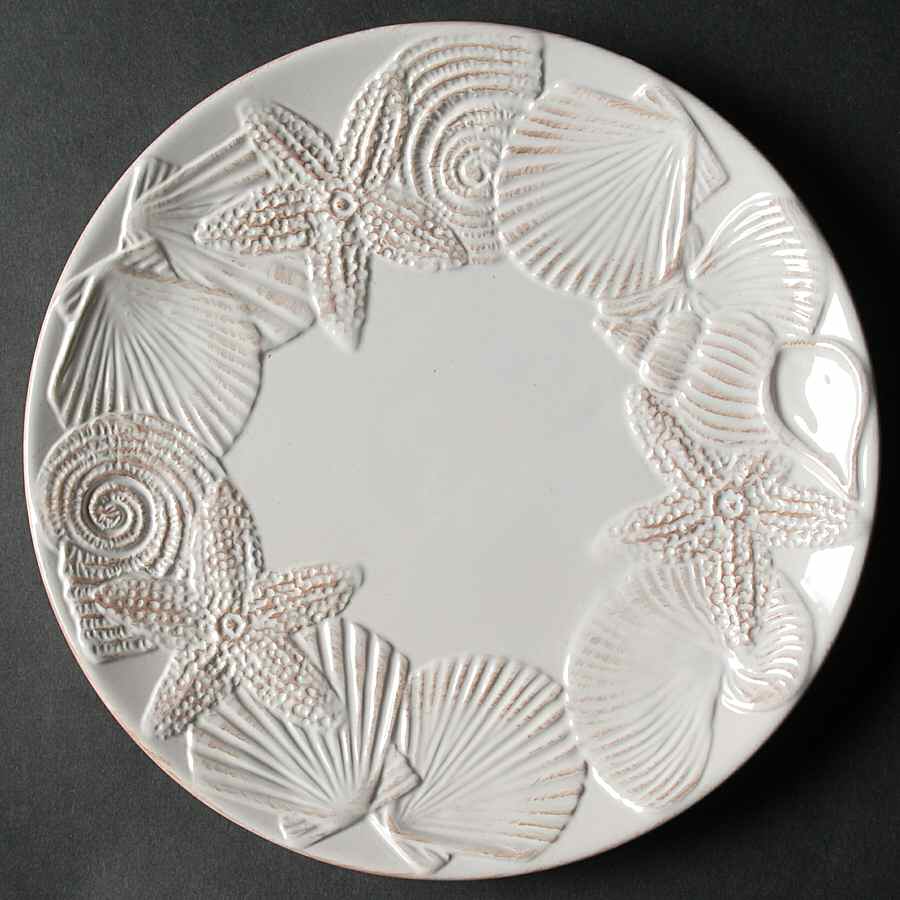 Seahorse and Seashell Menagerie White Salad Plate by Blue Sky-1
