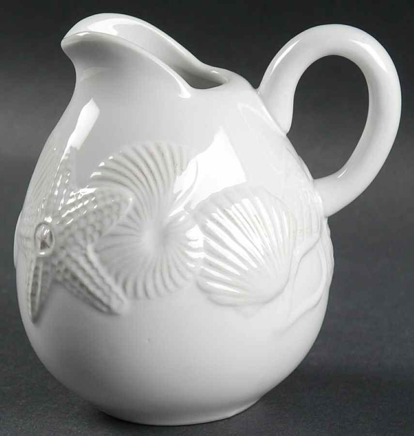 Seahorse and Seashell Menagerie White Creamer by Blue Sky-1