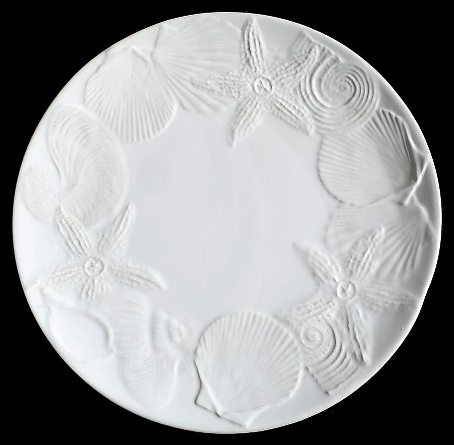 Seahorse and Seashell Menagerie White Dinner Plate by Blue Sky-1