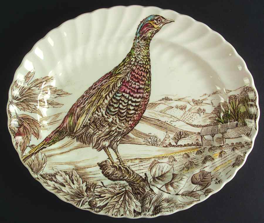 Wild Birds of Heath & Moorland 13" Oval Serving Platter by British Anchor-1