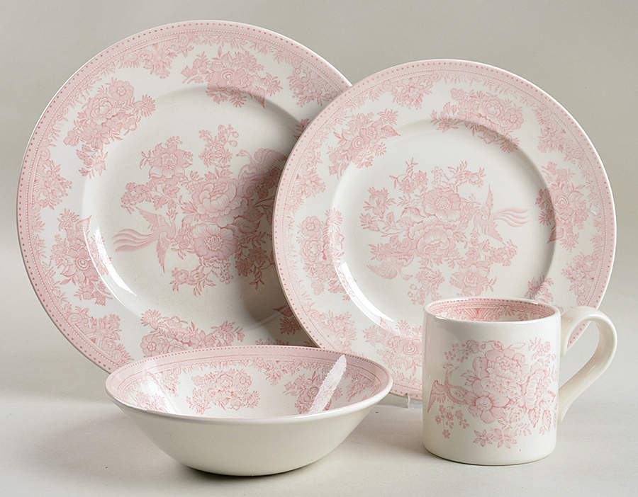 Asiatic Pheasants Pink 4 Piece Place Setting by Burgess & Leigh-1