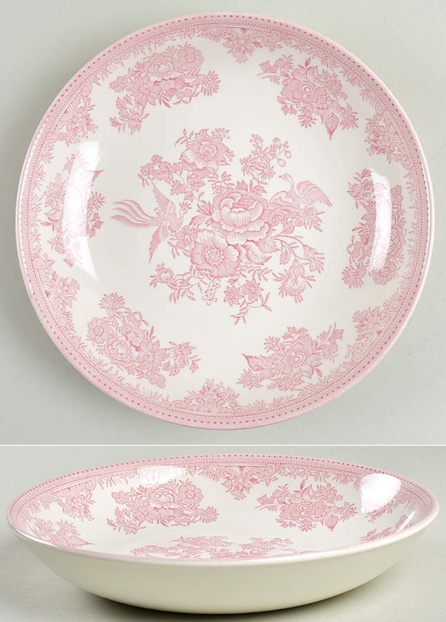 Asiatic Pheasants Pink 9" Individual Pasta Bowl by Burgess & Leigh-1