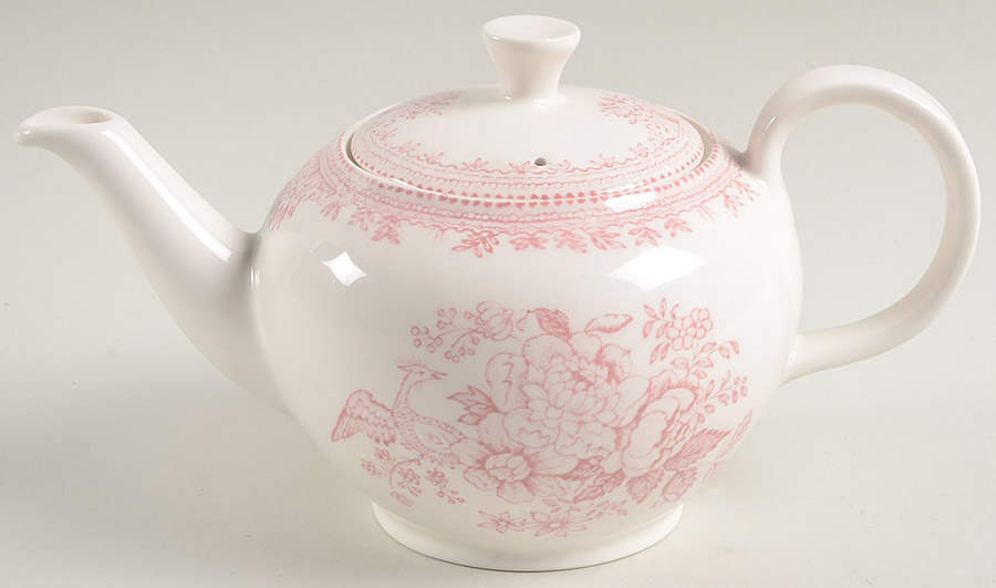 Asiatic Pheasants Pink Teapot & Lid by Burgess & Leigh-1