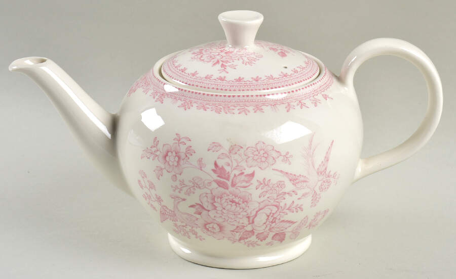 Asiatic Pheasants Pink Teapot & Lid by Burgess & Leigh-1