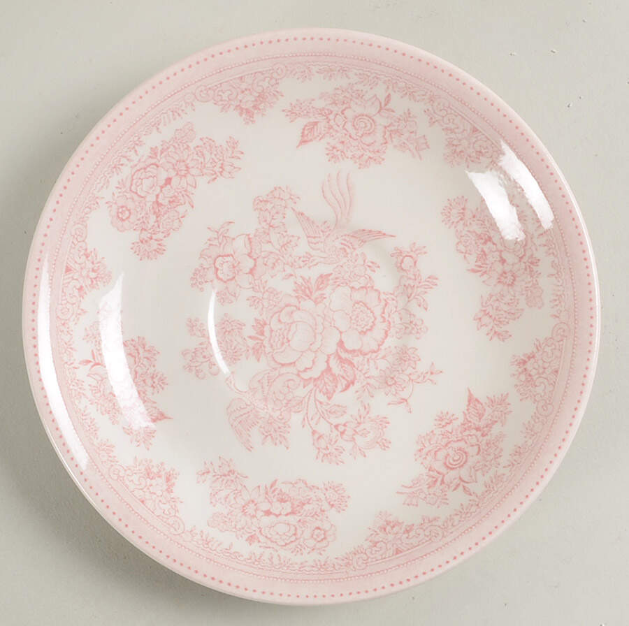 Asiatic Pheasants Pink Saucer for Breakfast Cup by Burgess & Leigh-1