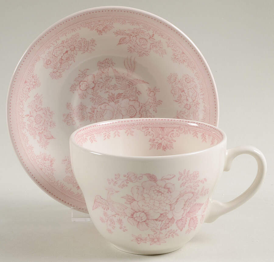 Asiatic Pheasants Pink Breakfast Cup & Saucer Set by Burgess & Leigh-1