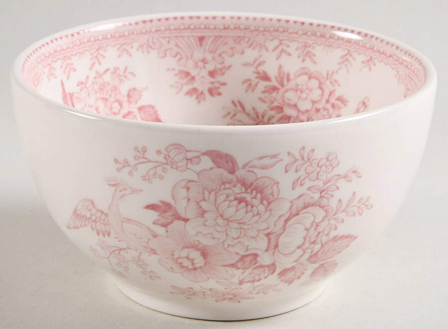 Asiatic Pheasants Pink Open Sugar Bowl by Burgess & Leigh-1