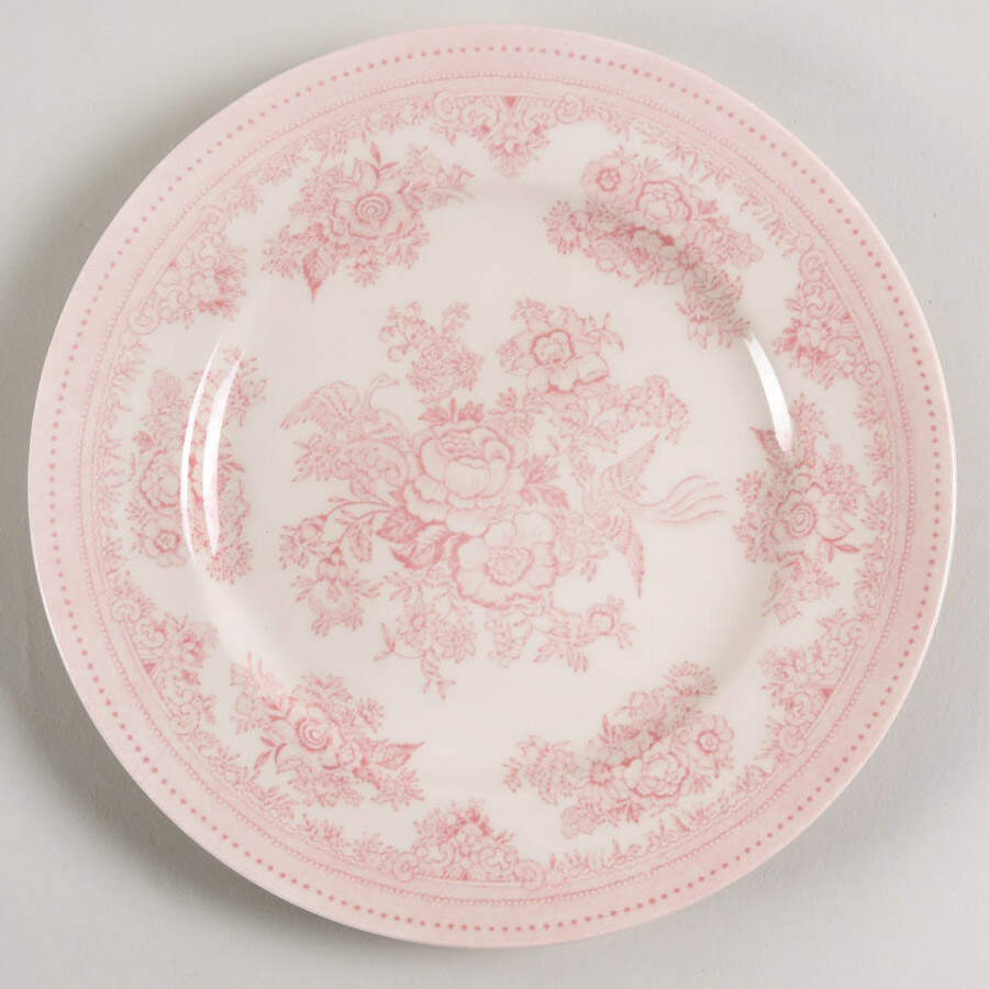 Asiatic Pheasants Pink Dessert/Pie Plate by Burgess & Leigh-1