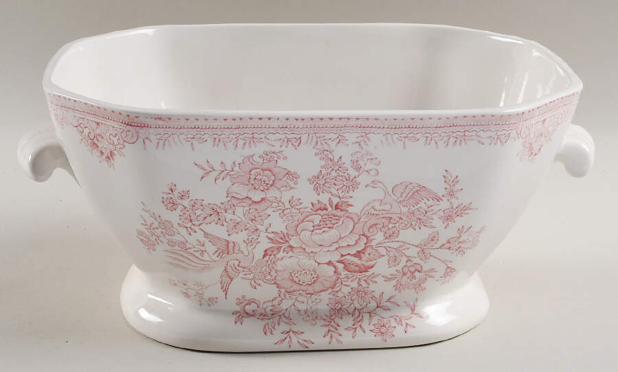 Asiatic Pheasants Pink Rectangular Tureen No Lid by Burgess & Leigh-1