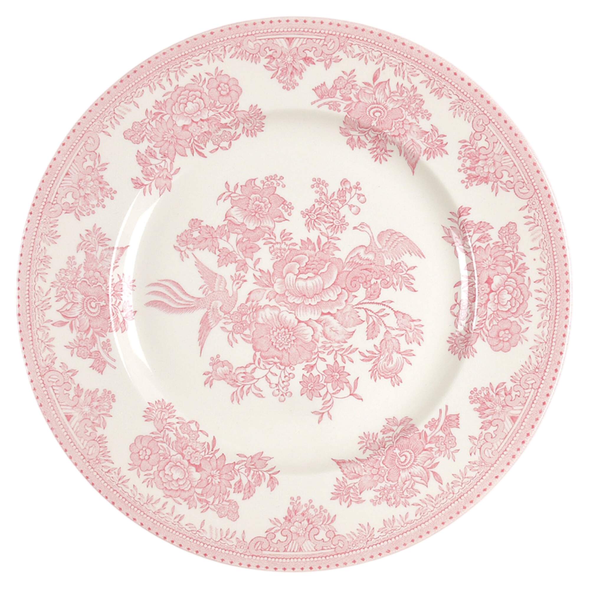 Asiatic Pheasants Pink Dinner Plate by Burgess & Leigh-1