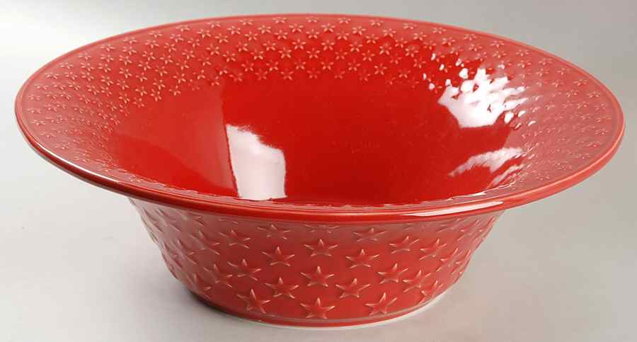 Mini Stars Red 12" Large Salad Serving Bowl by Bordallo Pinheiro-1