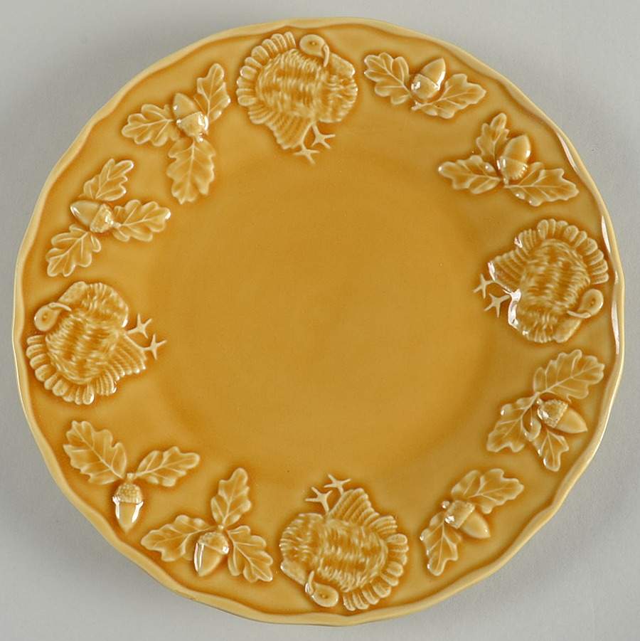 Turkey Yellow Salad Plate by Bordallo Pinheiro-1
