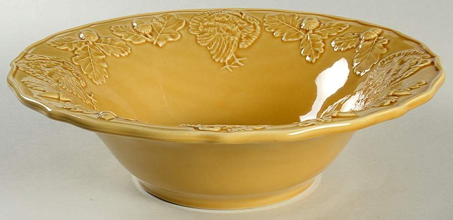 Turkey Yellow 10" Round Serving Bowl by Bordallo Pinheiro-1