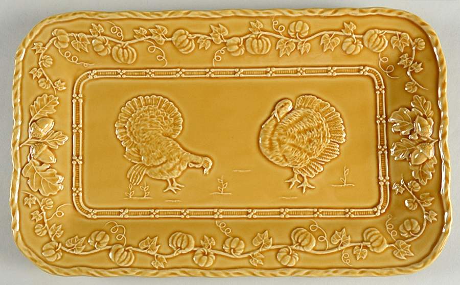 Turkey Yellow 13" Rectangular Serving Platter by Bordallo Pinheiro-1