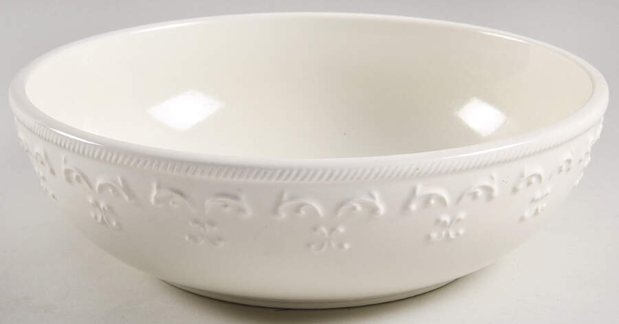 Ivory Scroll 10" Round Vegetable Bowl by Better Homes and Gardens-1