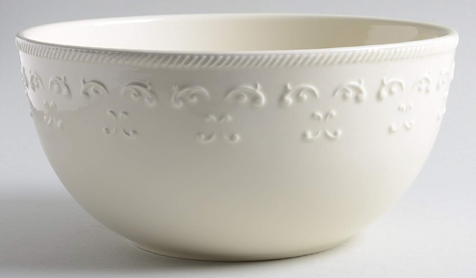 Ivory Scroll 8" Round Vegetable Bowl by Better Homes and Gardens-1
