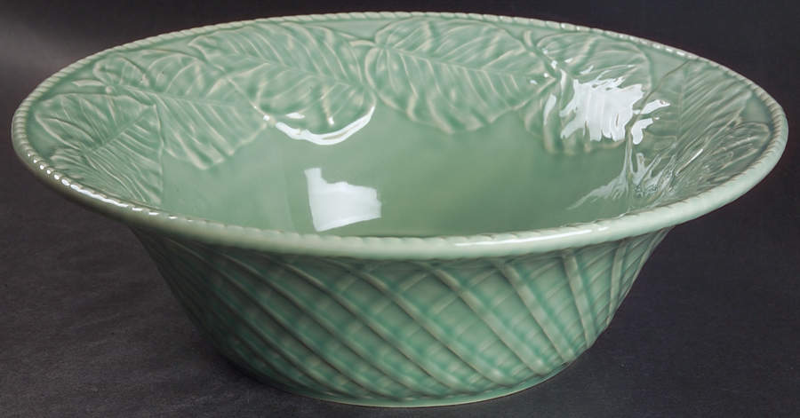 Leaf Service Celedon 12" Large Salad Serving Bowl by Bordallo Pinheiro-1