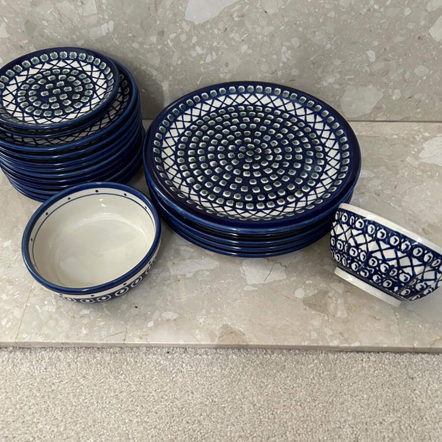 Lattice Peacock Dinner Plate by BOLESLAWIEC-1