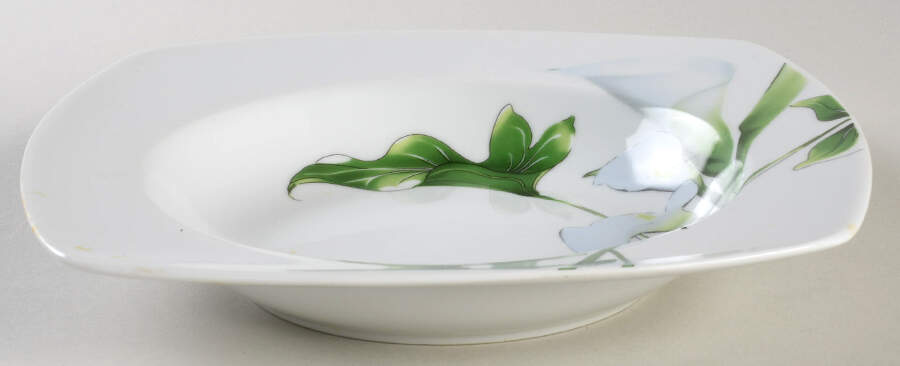 White Lily Rim Soup Bowl by Brilliant Tableware-1