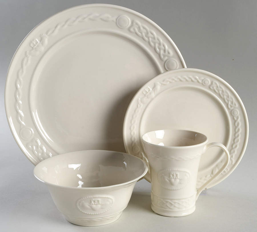 Claddagh Collection 4 Piece Place Setting by Belleek Pottery (Ireland)-1