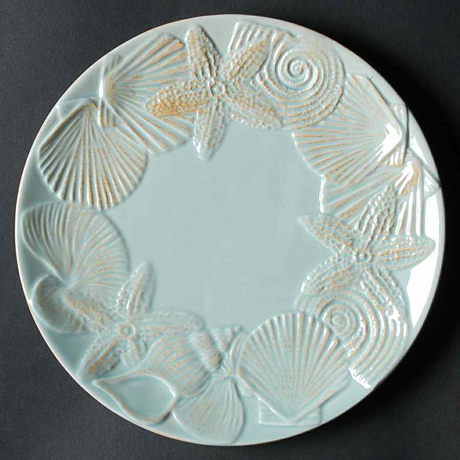 Seashell Collection Aqua Salad Plate by Blue Sky-1
