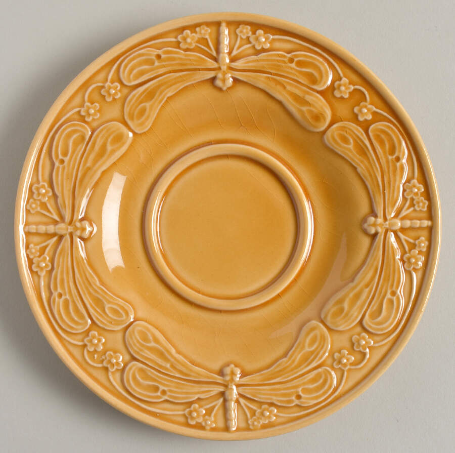 Dragonfly Honey Gold Saucer by Bordallo Pinheiro-1