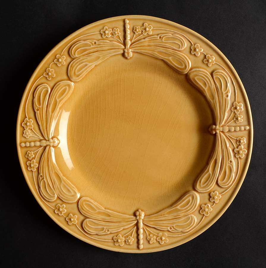 Dragonfly Honey Gold Salad Plate by Bordallo Pinheiro-1