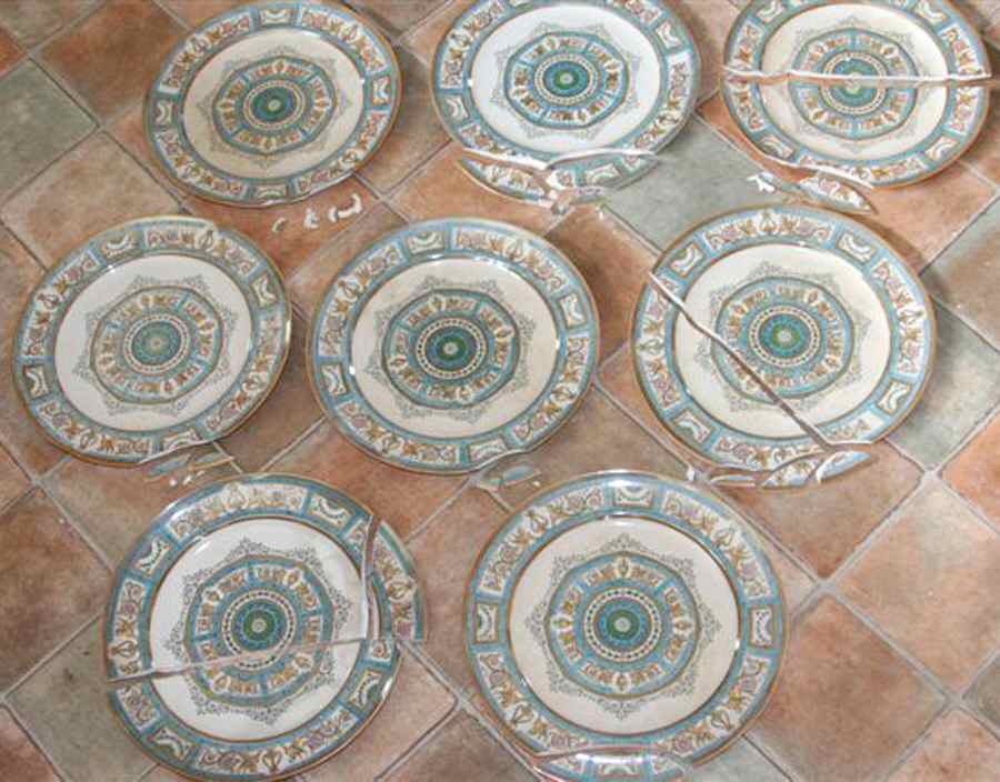 Regent (Brown Griffins with Blue and Pink) Dinner Plate by Bates Gildea & Walker-1
