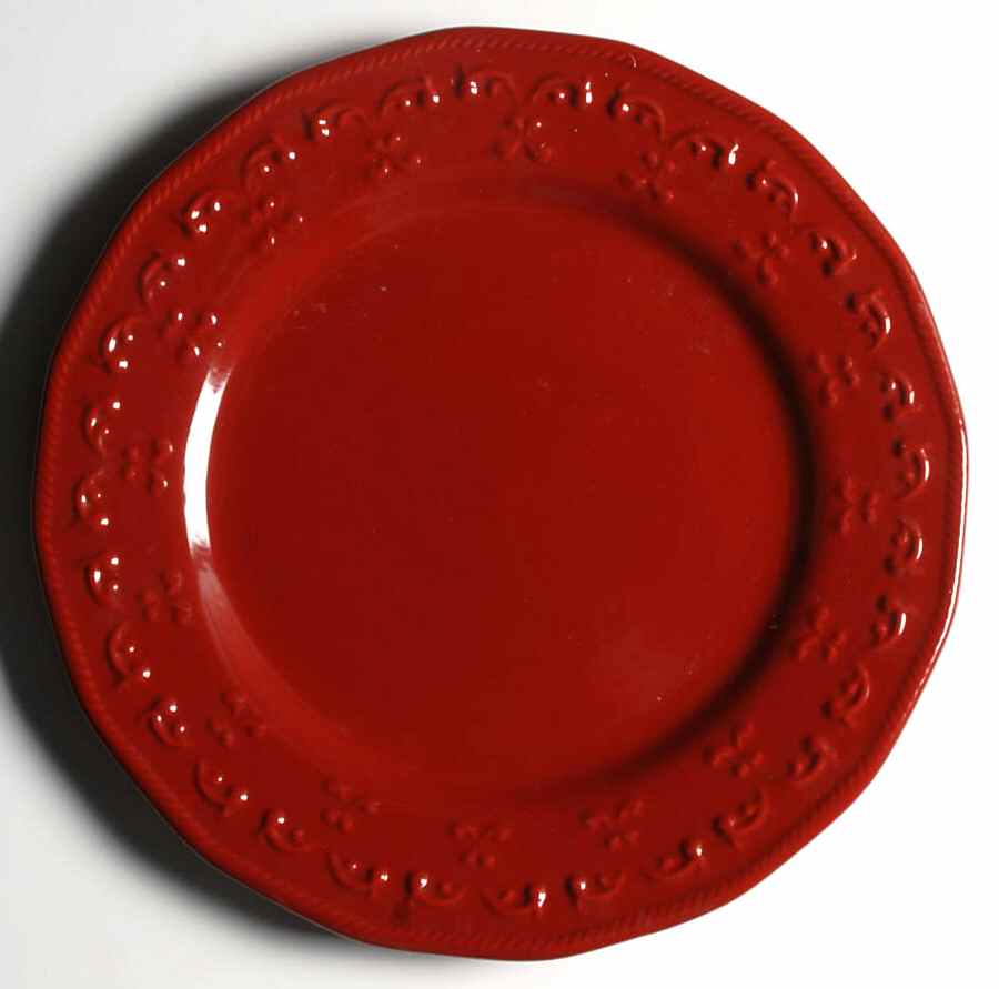 Red Scroll Dinner Plate by Better Homes and Gardens-1